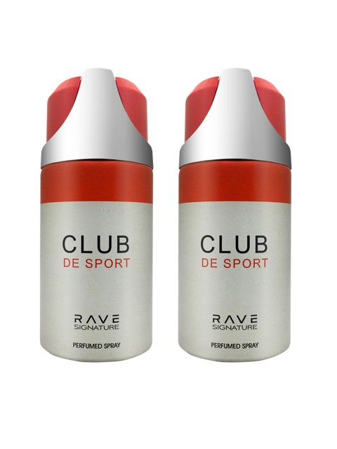 

RAVE Signature Club De Sport Deodorant 250ml Pack of 2, Transparent