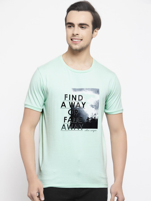 

Allen Cooper Men Green Slim Fit Printed Round Neck T-shirt