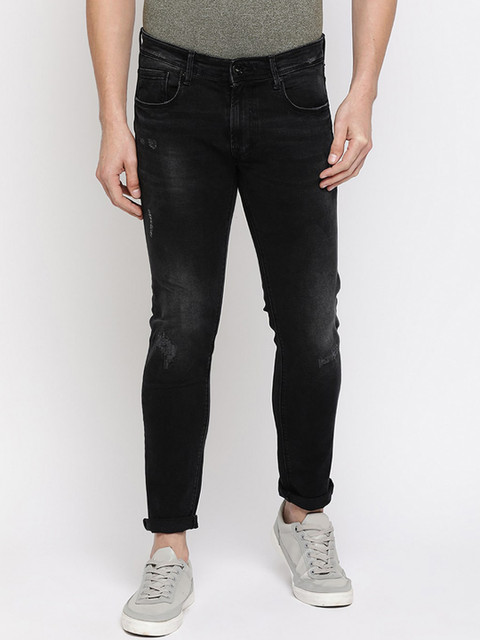 

Pepe Jeans Men Black Slim Fit Low-Rise Low Distress Jeans
