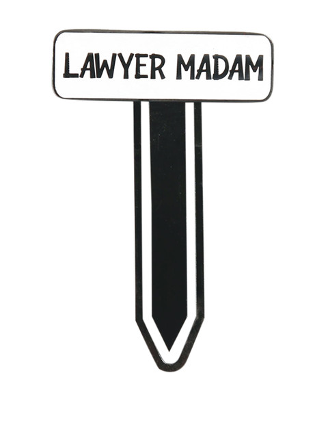 

Bigsmall White & Black Lawyer Metallic Bookmark