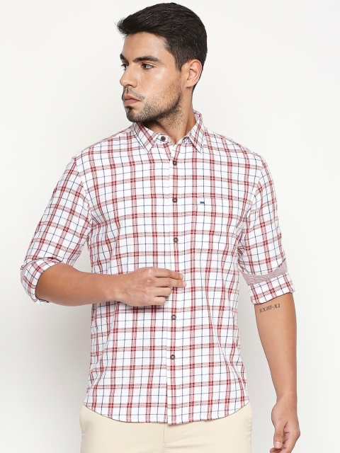

Basics Men Red Slim Fit Checked Casual Shirt