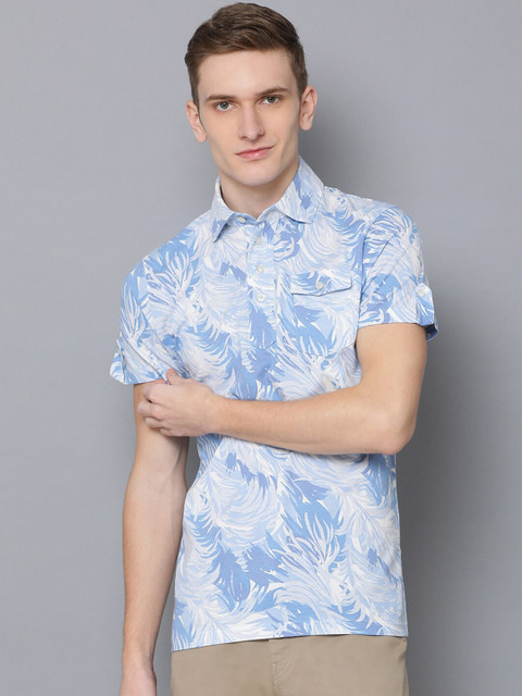 

GANT Men Blue Printed Round Neck T-shirt