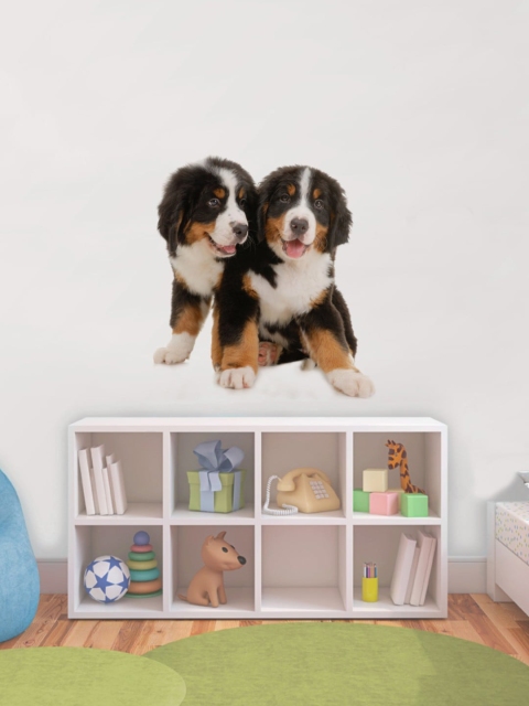 

rawpockets Black & Brown Cute Pair Dog Vinyl Wall Decal Sticker