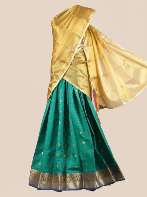 

Pothys Gold-Toned Woven Design Half Saree
