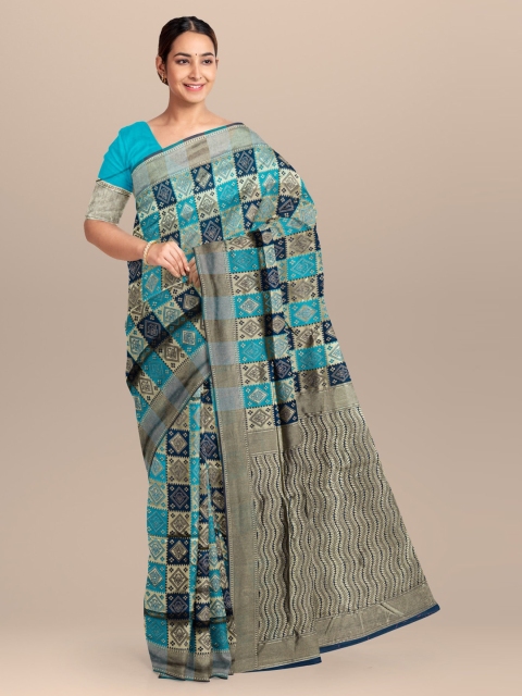 

KLM Fashion Mall Blue Woven Design Saree