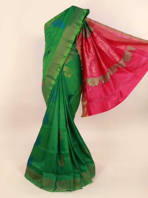 

Pothys Green Printed Pure Silk Saree