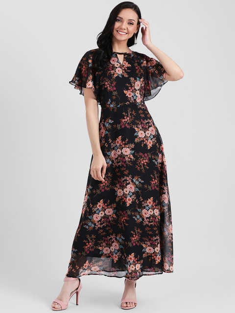 

Zink London Women Black Printed Maxi Dress
