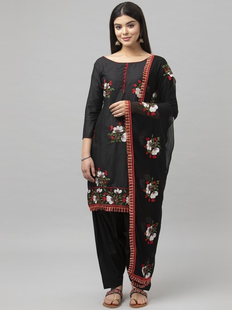 

Satrani Black Pure Cotton Unstitched Dress Material