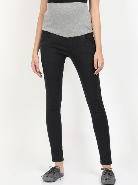 

The Mom Store Women Black Skinny Fit Maternity Jeans
