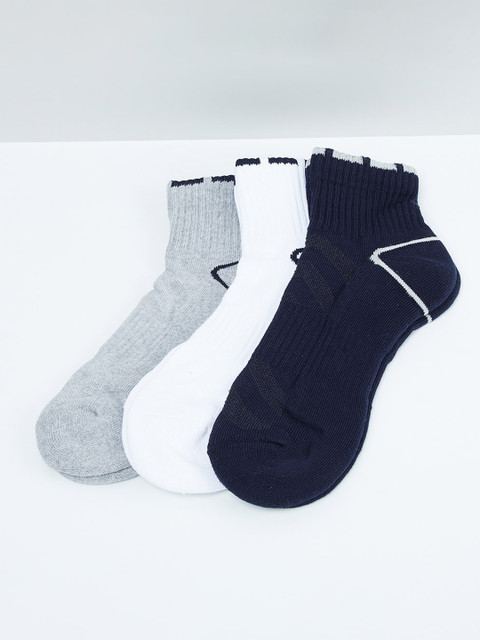 

max Men Pack Of 3 Solid Ankle-Length Socks, Navy blue