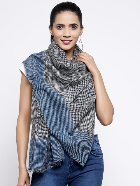 

Calvadoss Women Black & White Woven Design Sustainable Long Fit Muffler