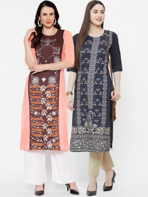 

7Threads Women Multicoloured Printed Straight Kurta, Multi