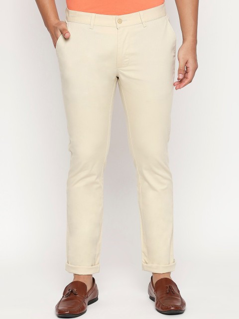 

Basics Men Beige Tapered Fit Solid Regular Trousers