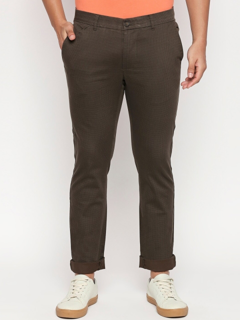 

Basics Men Olive Green Tapered Fit Solid Regular Trousers