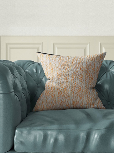 

BIANCA Mustard & Grey Single Abstract Handloom Square Cushion Covers