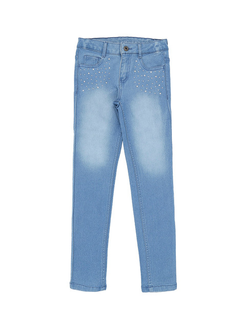 

Pantaloons Junior Girls Blue Regular Fit Mid-Rise Clean Look Jeans