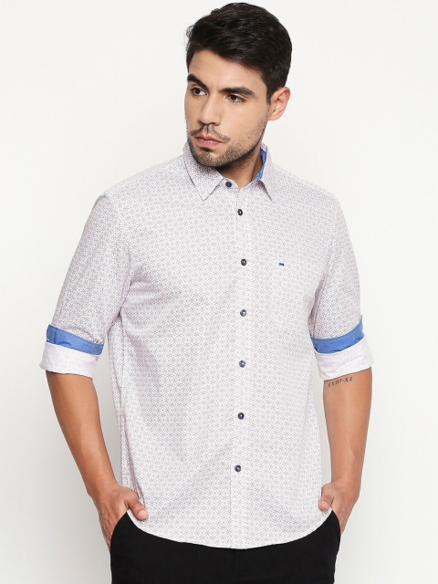 

Basics Men Orange Slim Fit Printed Casual Shirt