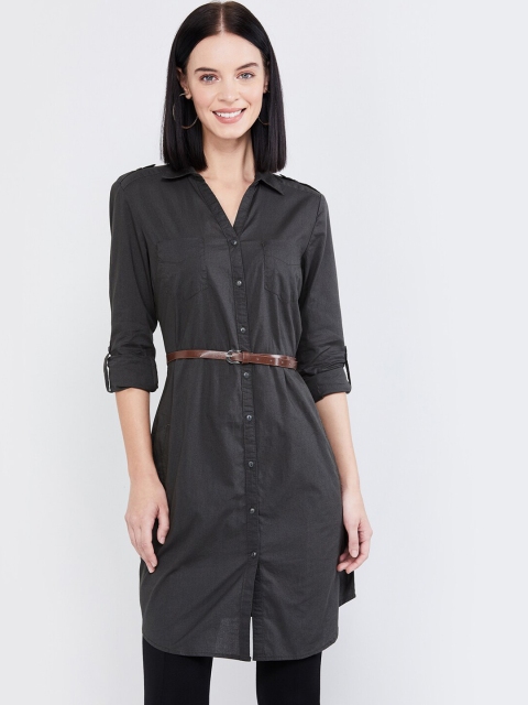 

max Women Green Regular Fit Solid Casual Shirt