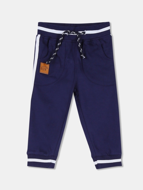 

Donuts Boys Navy Blue & White Solid Joggers