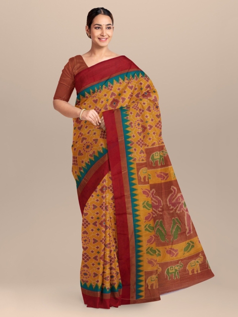 

KLM Fashion Mall Yellow Printed Saree