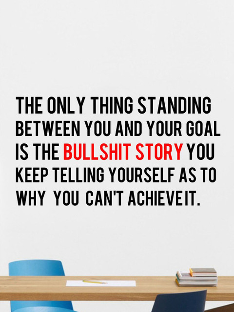 

rawpockets Black & Red The Bull Shit Story Quote Vinyl Wall Decal Sticker