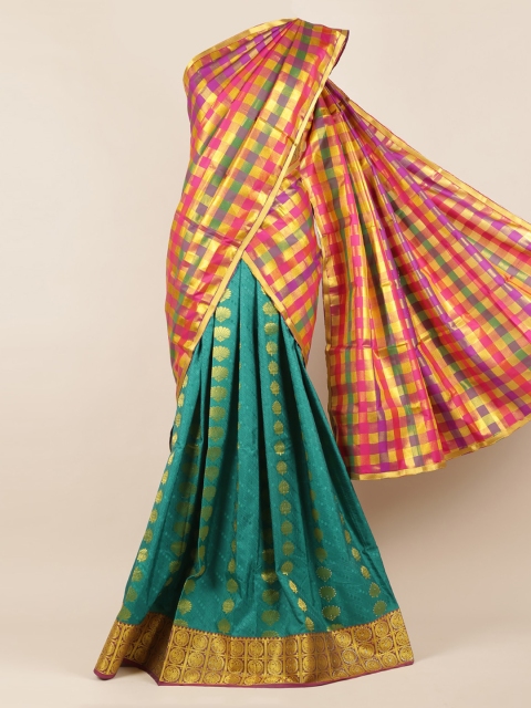 

Pothys Multicoloured Checked Tissue Half Saree, Multi
