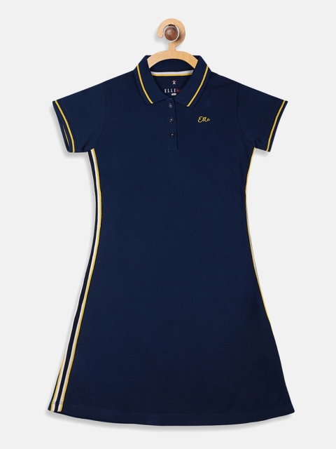 

ELLE Girls Navy Blue Solid A-Line Dress