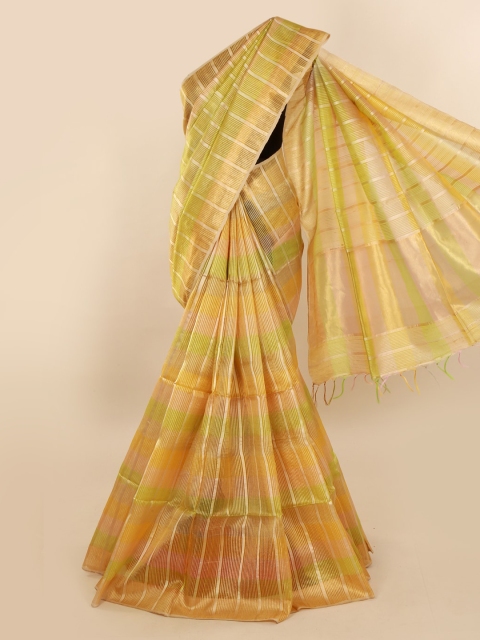 

Pothys Multicoloured Striped Jute Silk Saree, Multi