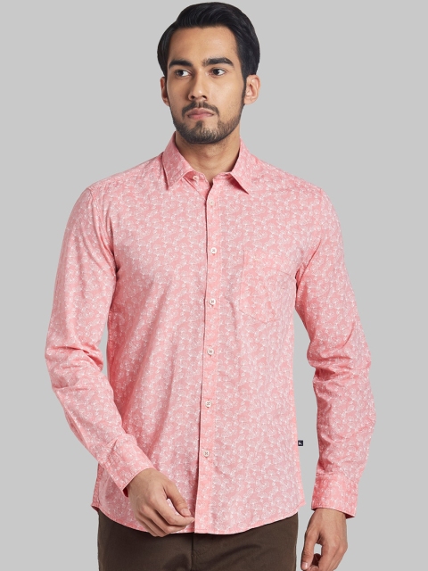 

Parx Men Pink & White Slim Fit Printed Cotton Casual Shirt