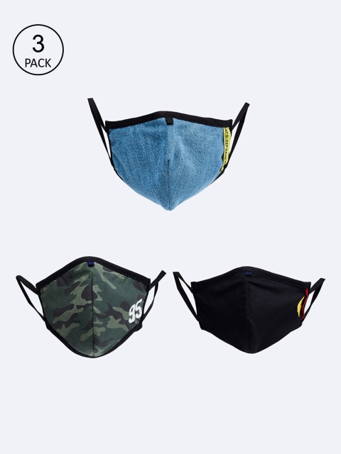 

max Boys Pack Of 3 Reusable Cloth Face Masks, Blue