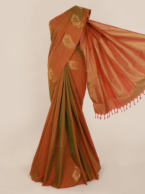 

Pothys Orange Woven Design Silk Cotton Saree
