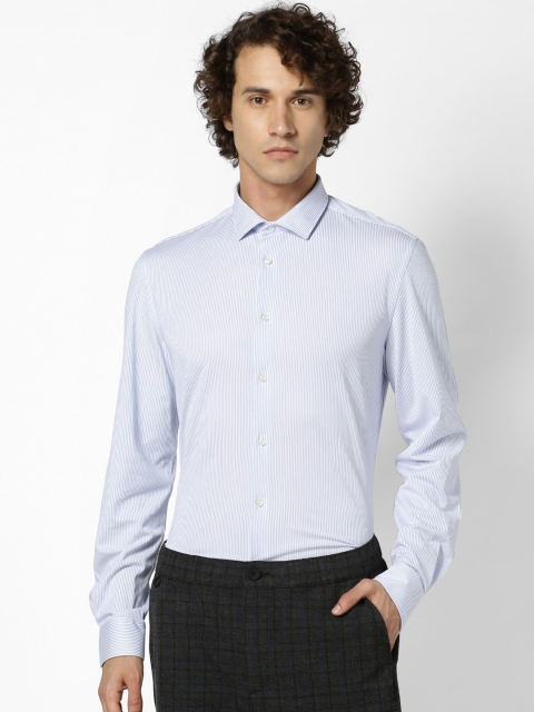 Celio Men Blue Slim Fit Striped Casual Shirt