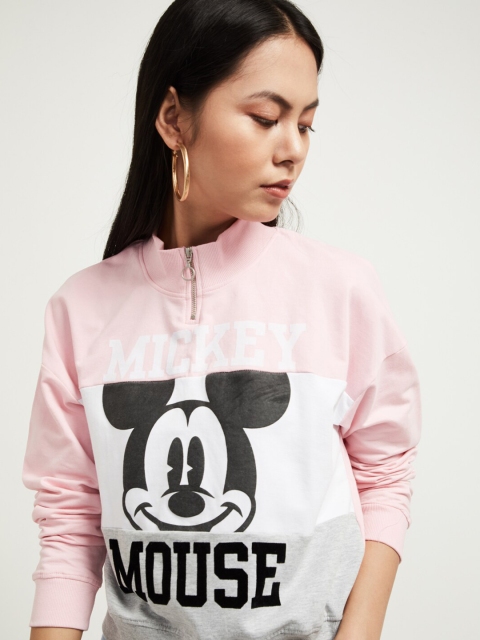 

max Women Pink Printed Sweatshirt