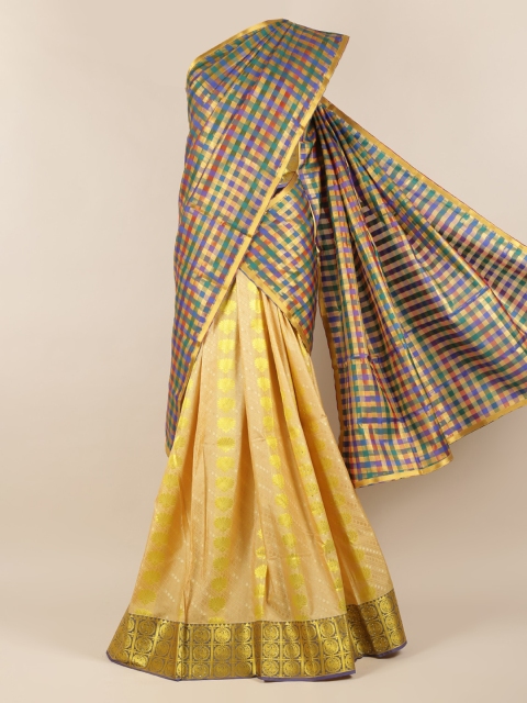 

Pothys Multicoloured Checked Tissue Half Saree, Multi