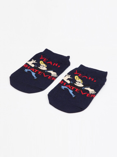 

max Boys Black & Red Woven Design Ankle Length Socks