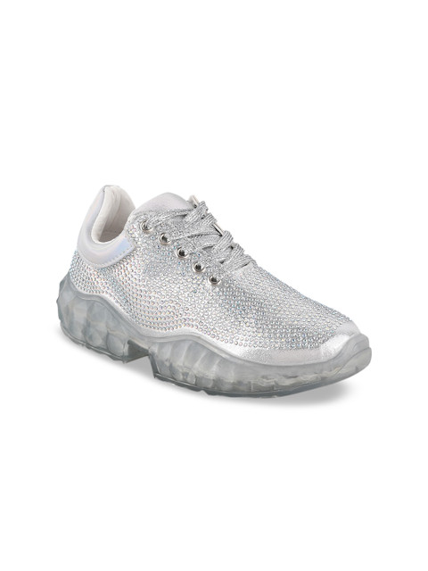 

Stelatoes Women Silver-Toned Sneakers