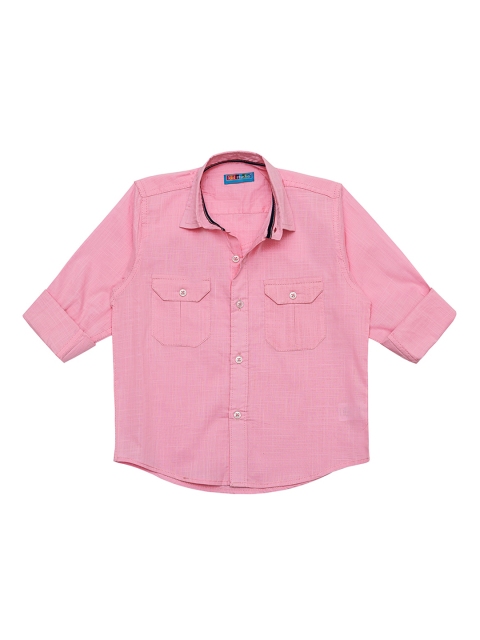 

Kid Studio Boys Pink Regular Fit Solid Casual Shirt