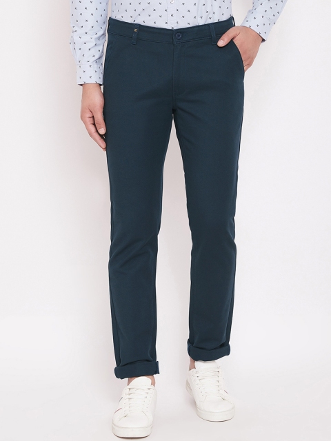 

Canary London Men Navy Blue Slim Fit Solid Regular Trousers