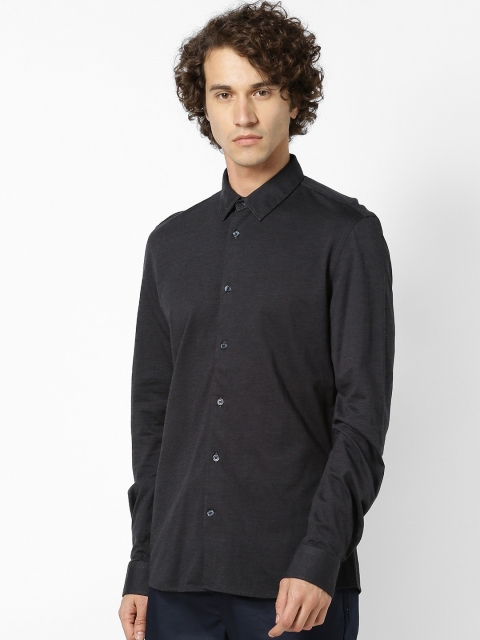 

Celio Men Black Slim Fit Solid Cotton Casual Shirt