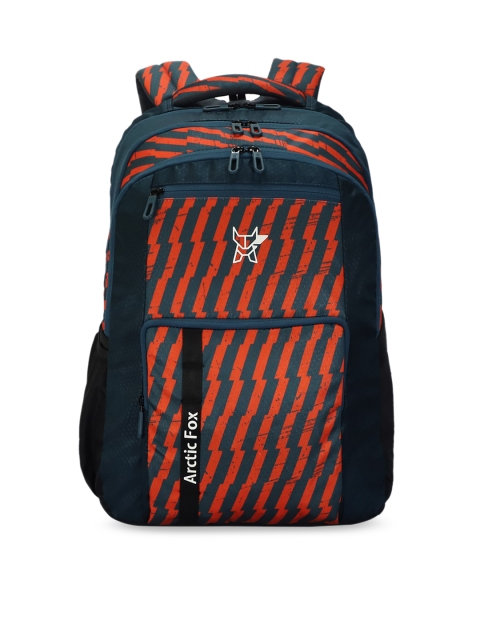 

Arctic Fox Unisex Orange & Grey Striped Backpack