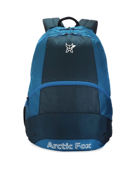 

Arctic Fox Unisex Blue & Teal Brand Logo Oval Seaport Backpack