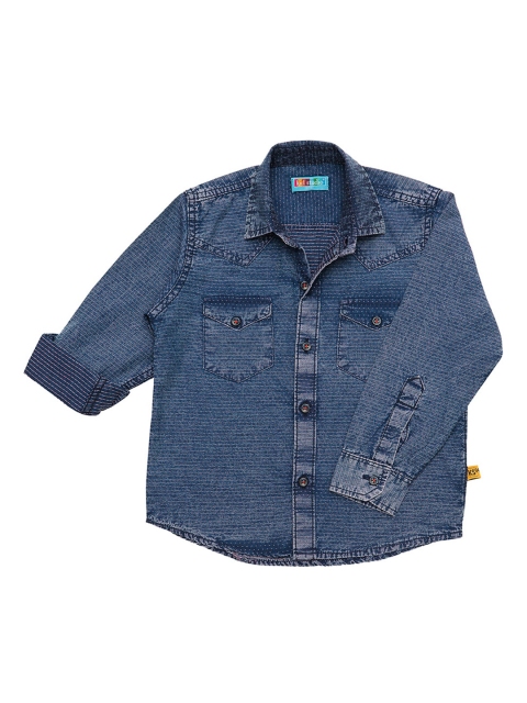 

Kid Studio Boys Blue Regular Fit Striped Casual Shirt