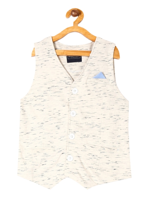

Cherokee Boys Beige Woven-Design Waistcoat