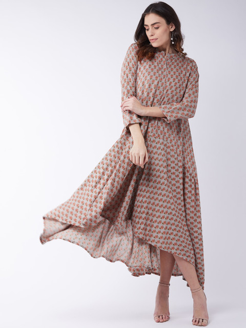 

InWeave Women Grey Printed A-Line Dress