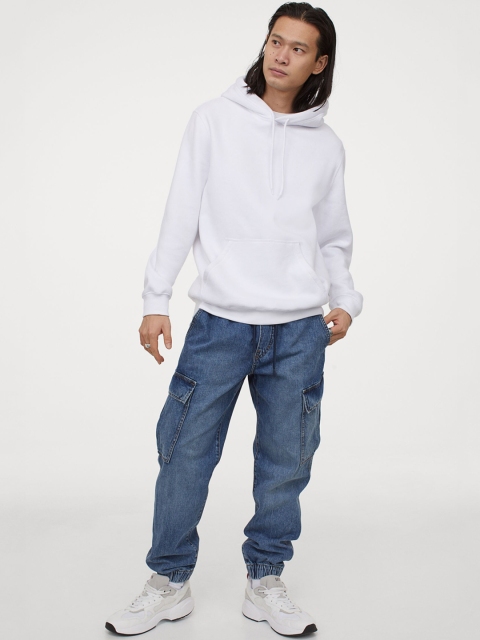 

H&M Men Blue Solid Regular Fit Denim Joggers