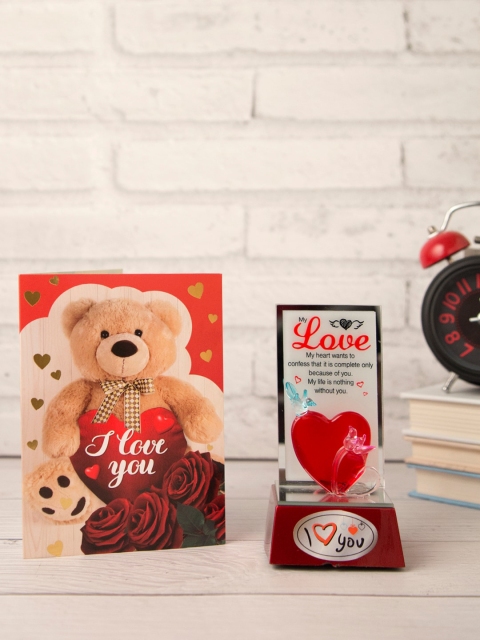 

Archies Red & White Valentine Special Showpiece With Greeting Card