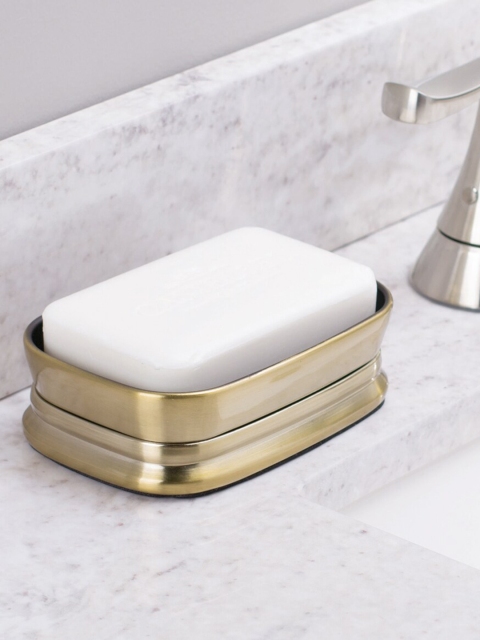 

INTERDESIGN Gold-Toned Solid Countertop Soap Dish