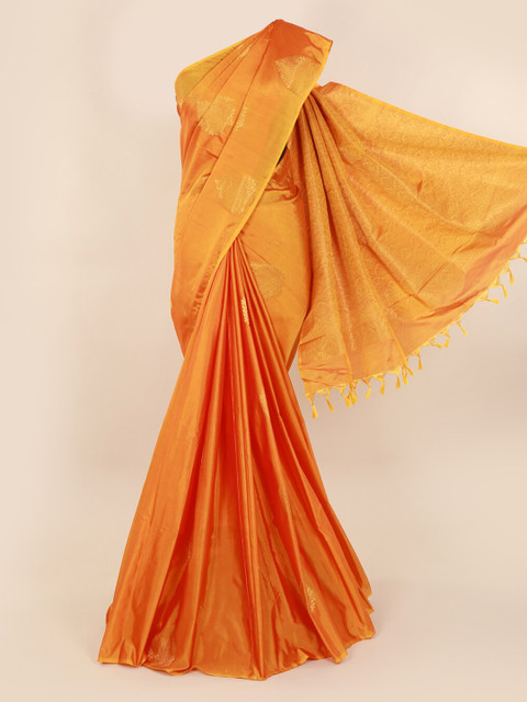 

Pothys Orange Woven Design Silk Cotton Saree