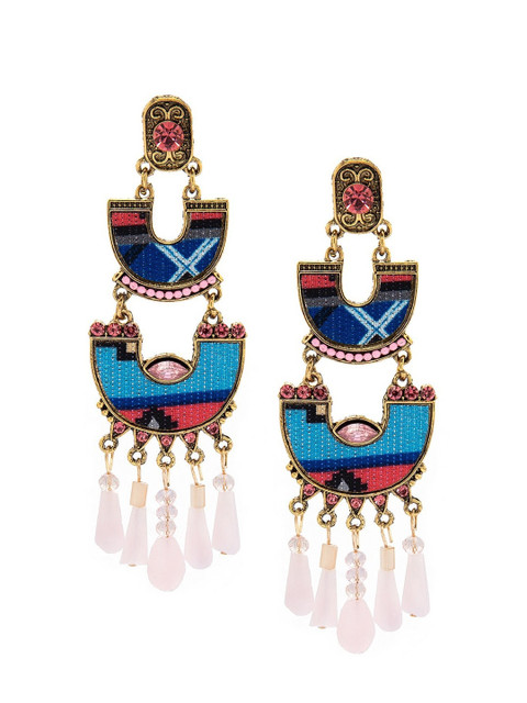 

Rubans Multicoloured Contemporary Drop Earrings, Multi
