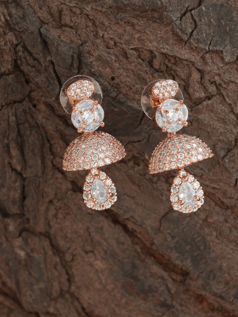 

Adwitiya Collection Rose Gold Dome Shaped Drop Earrings